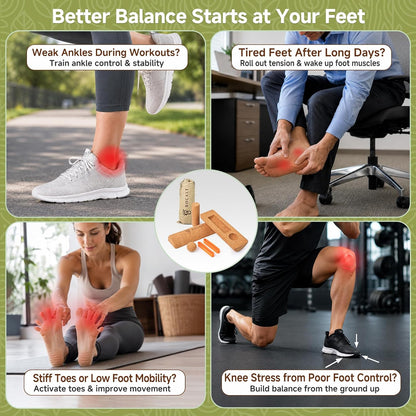 Cork Balance Board, Foot and Ankle Strengthener Kit