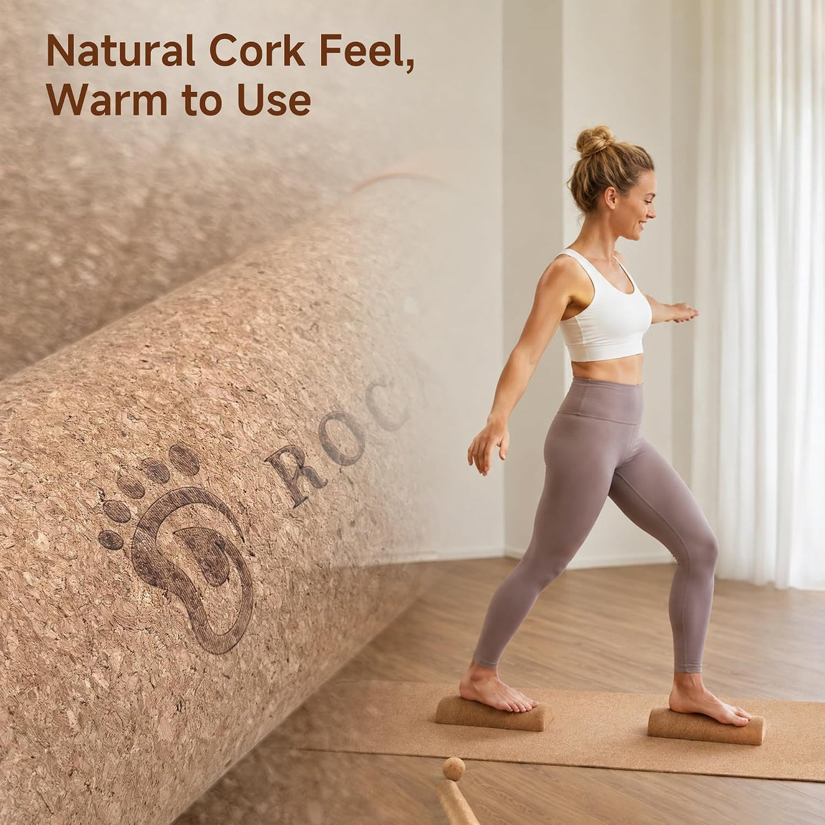 Cork Balance Board, Foot and Ankle Strengthener Kit