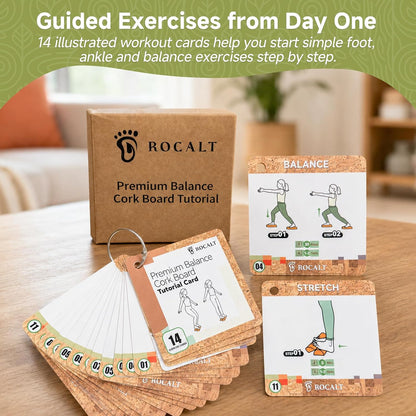 Cork Balance Board, Foot and Ankle Strengthener Kit