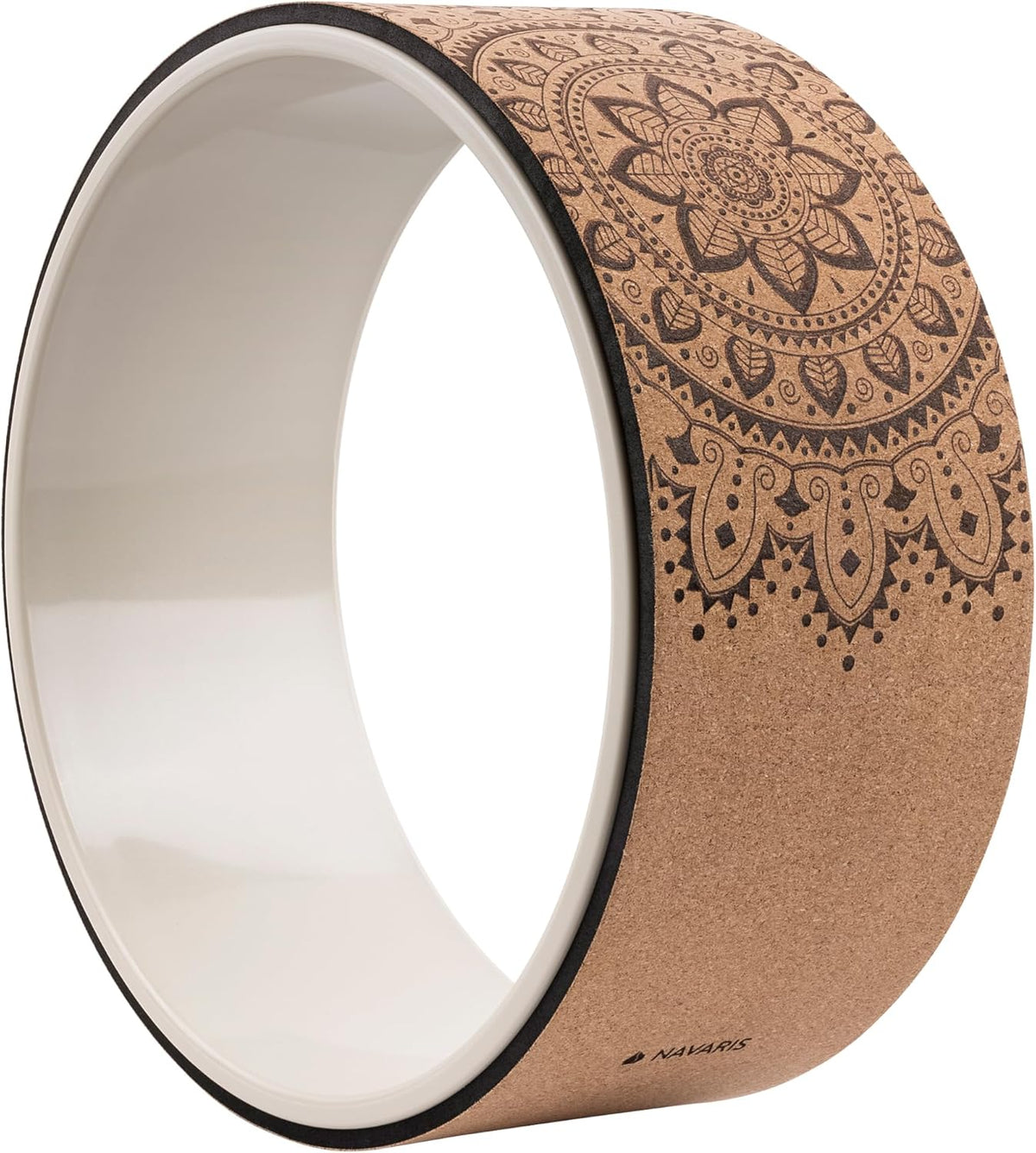 Cork Yoga Wheel - Prop for Stretching, Flexibility, Back Bends - Helps Deepen Poses and Stretch Back, Shoulders, Chest - 13" (33cm) Diameter