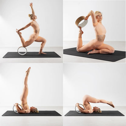 Cork Yoga Wheel - Prop for Stretching, Flexibility, Back Bends - Helps Deepen Poses and Stretch Back, Shoulders, Chest - 13" (33cm) Diameter