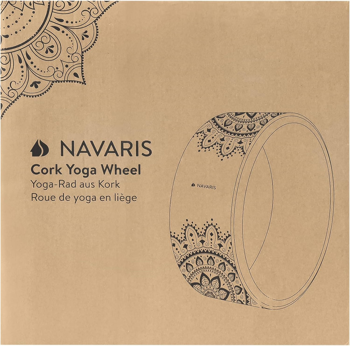 Cork Yoga Wheel - Prop for Stretching, Flexibility, Back Bends - Helps Deepen Poses and Stretch Back, Shoulders, Chest - 13" (33cm) Diameter