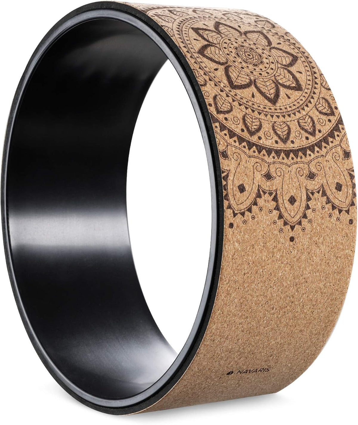 Cork Yoga Wheel - Prop for Stretching, Flexibility, Back Bends - Helps Deepen Poses and Stretch Back, Shoulders, Chest - 13" (33cm) Diameter