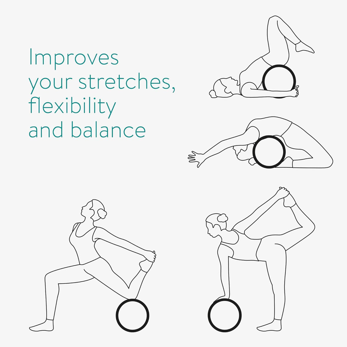 Cork Yoga Wheel - Prop for Stretching, Flexibility, Back Bends - Helps Deepen Poses and Stretch Back, Shoulders, Chest - 13" (33cm) Diameter