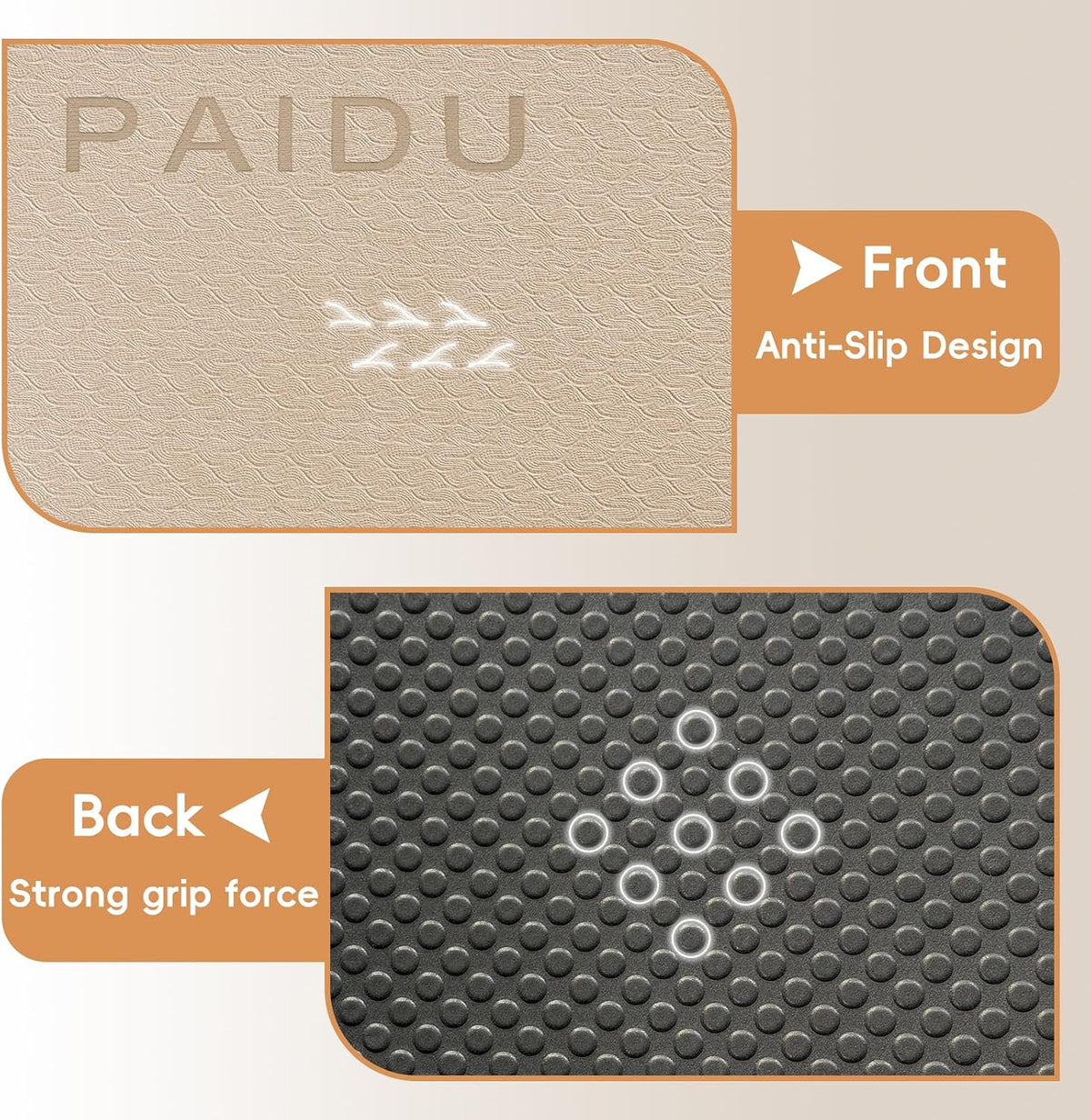 Foldable Yoga Mat, 70"x24"x0.31" TPE Non-Slip Mat with Bag