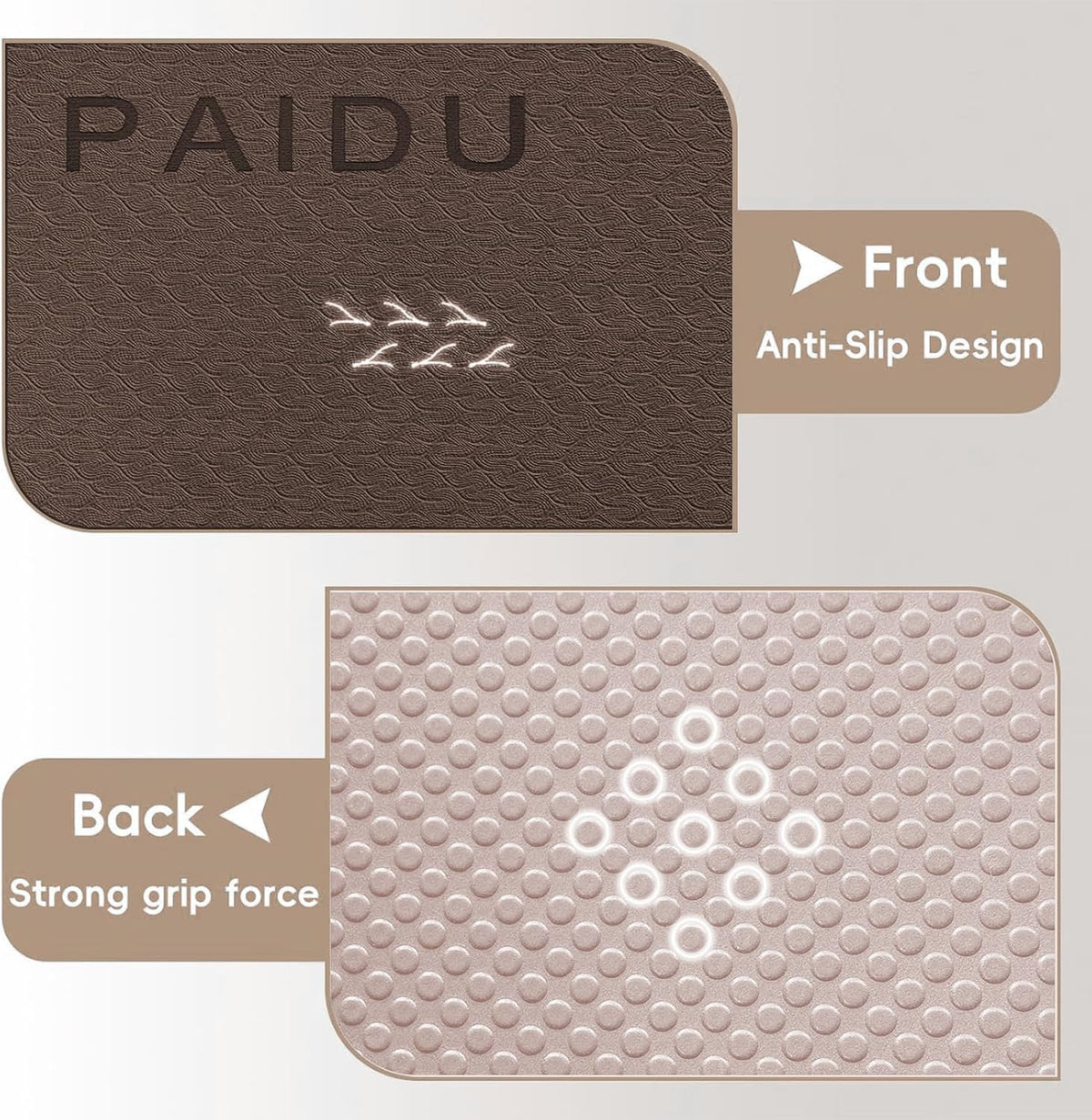 Foldable Yoga Mat, 70"x24"x0.31" TPE Non-Slip Mat with Bag