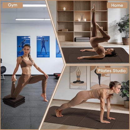 Foldable Yoga Mat, 70"x24"x0.31" TPE Non-Slip Mat with Bag