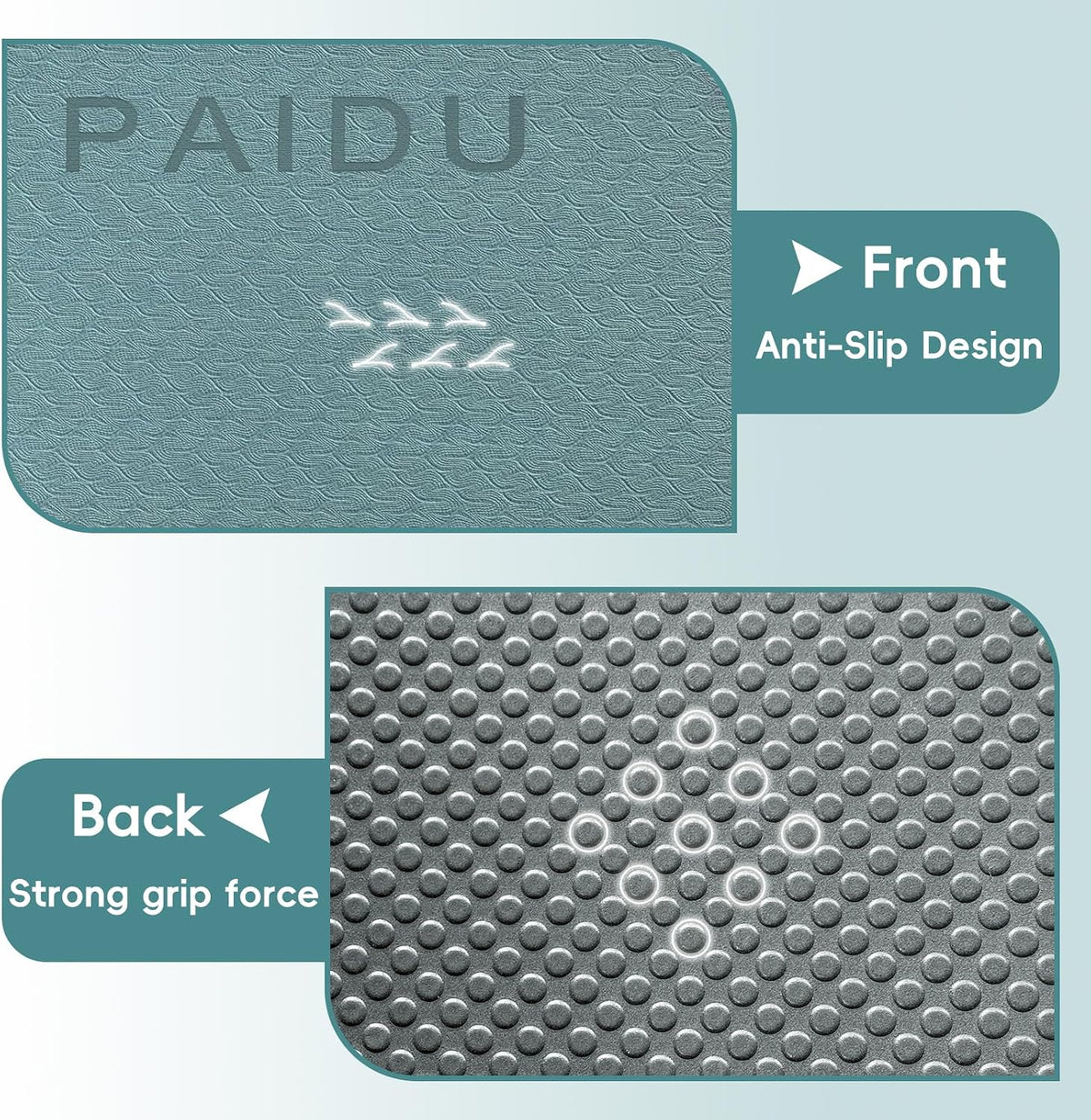 Foldable Yoga Mat, 70"x24"x0.31" TPE Non-Slip Mat with Bag