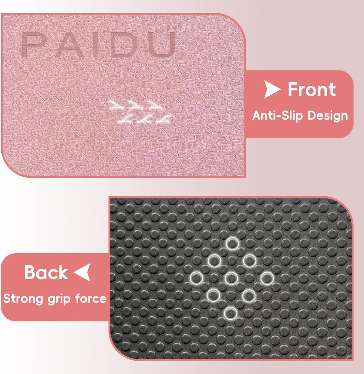 Foldable Yoga Mat, 70"x24"x0.31" TPE Non-Slip Mat with Bag