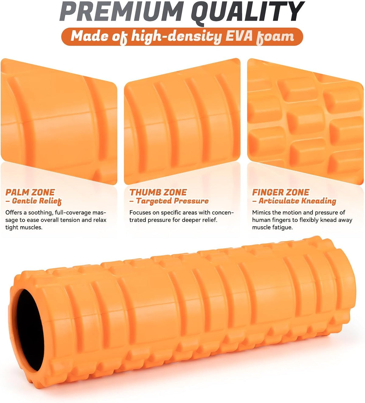 Foam Roller for Deep Tissue Massager, Patented Exercise Roller