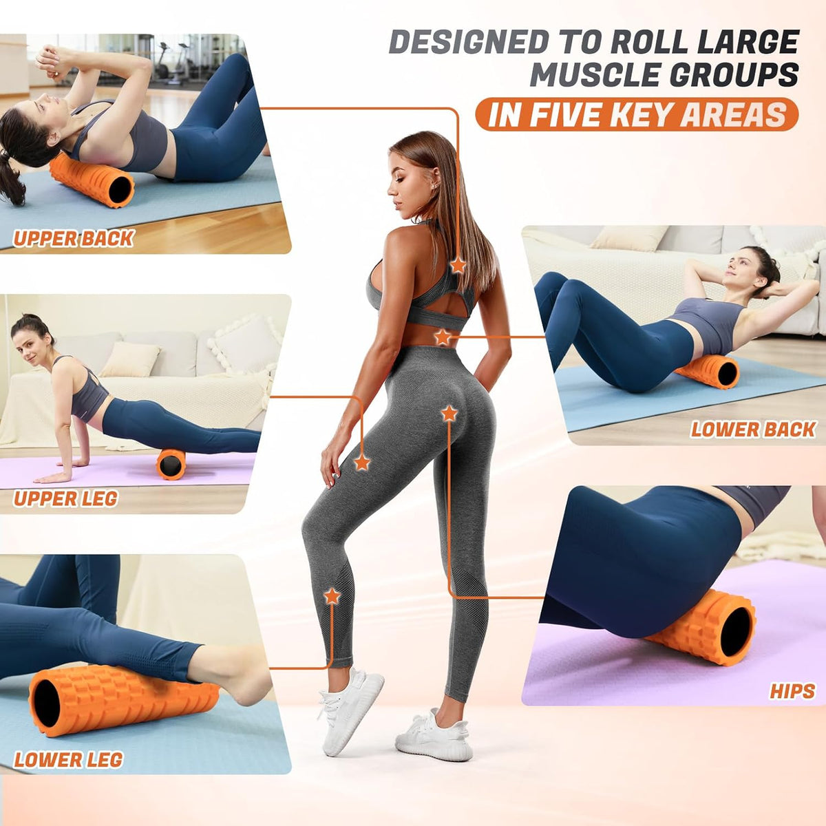 Foam Roller for Deep Tissue Massager, Patented Exercise Roller