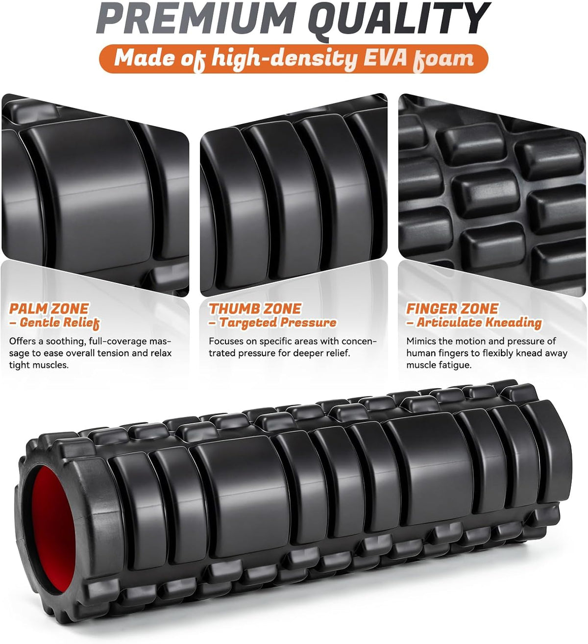 Foam Roller for Deep Tissue Massager, Patented Exercise Roller