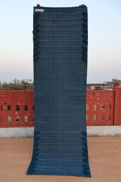Jaipur Art & Rugs Cotton Yoga Rug - Eco-Friendly Hand-Woven Thick Mat (24”x72”x5mm) for Everyday Fitness at Home - Comfortable & Extra-Long - Colors B