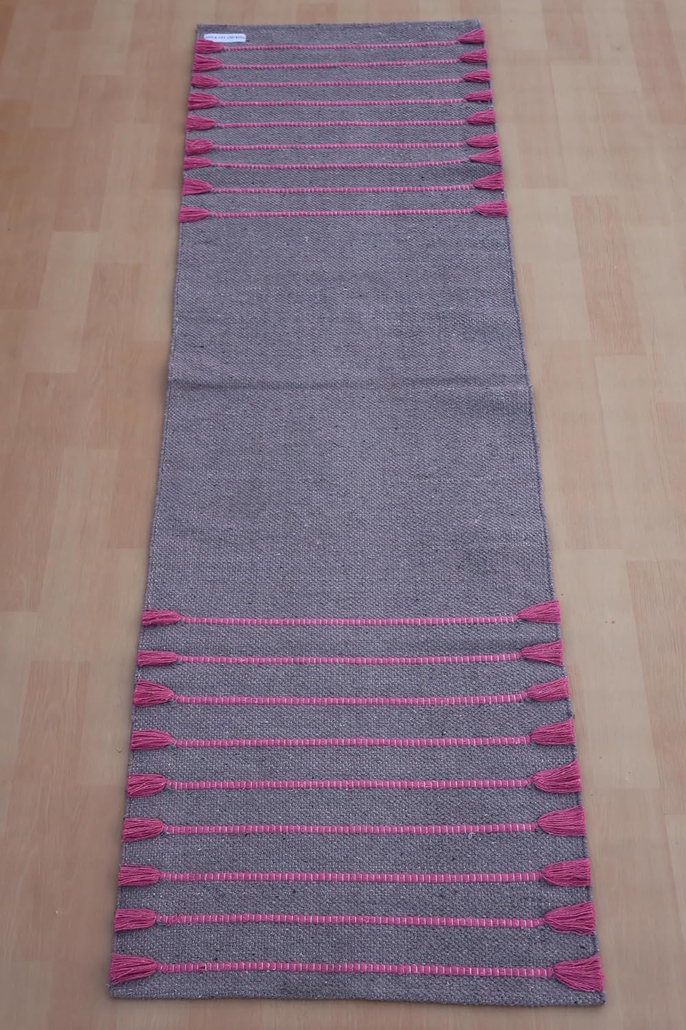Jaipur Art & Rugs Cotton Yoga Rug - Eco-Friendly Hand-Woven Thick Mat (24”x72”x5mm) for Everyday Fitness at Home - Comfortable & Extra-Long - Colors B