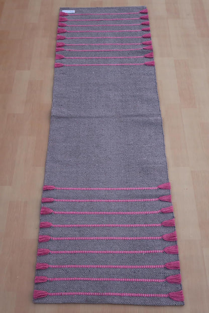 Jaipur Art & Rugs Cotton Yoga Rug - Eco-Friendly Hand-Woven Thick Mat (24”x72”x5mm) for Everyday Fitness at Home - Comfortable & Extra-Long - Colors B