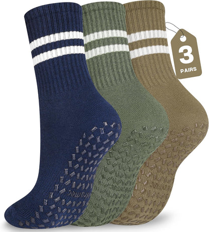 Pilates Socks with Grips for Yoga, Barefoot, Ballet, Barre, Hospital Non Slip Anti Skid Socks for Women and Men