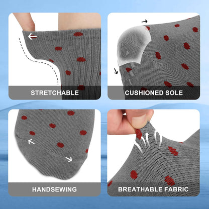 Pilates Socks with Grips for Yoga, Barefoot, Ballet, Barre, Hospital Non Slip Anti Skid Socks for Women and Men