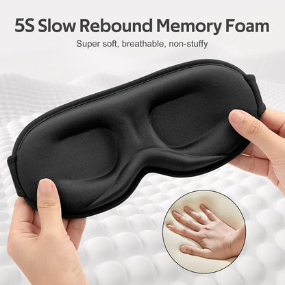 ® Sleep Mask for Men Women - 100% Blackout Eye Masks for Sleep - 3D Soft Sleeping Mask for Side Sleepers - Zero Pressure Lash Extensions Eye Cover Shade for Airplane Travel Essentials, Black