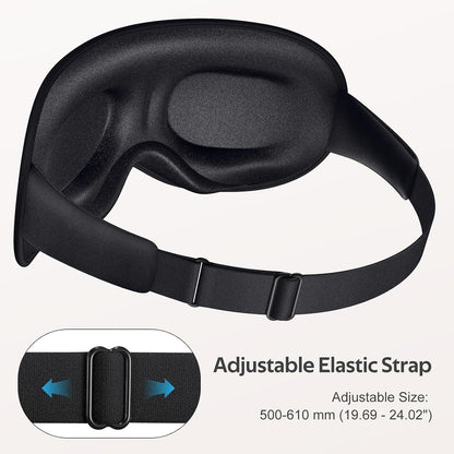 ® Sleep Mask for Men Women - 100% Blackout Eye Masks for Sleep - 3D Soft Sleeping Mask for Side Sleepers - Zero Pressure Lash Extensions Eye Cover Shade for Airplane Travel Essentials, Black