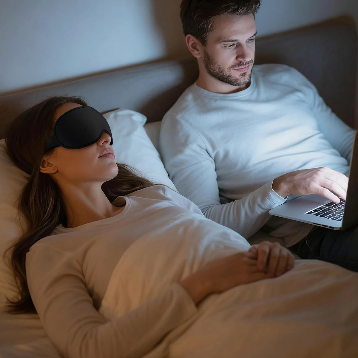 ® Sleep Mask for Men Women - 100% Blackout Eye Masks for Sleep - 3D Soft Sleeping Mask for Side Sleepers - Zero Pressure Lash Extensions Eye Cover Shade for Airplane Travel Essentials, Black