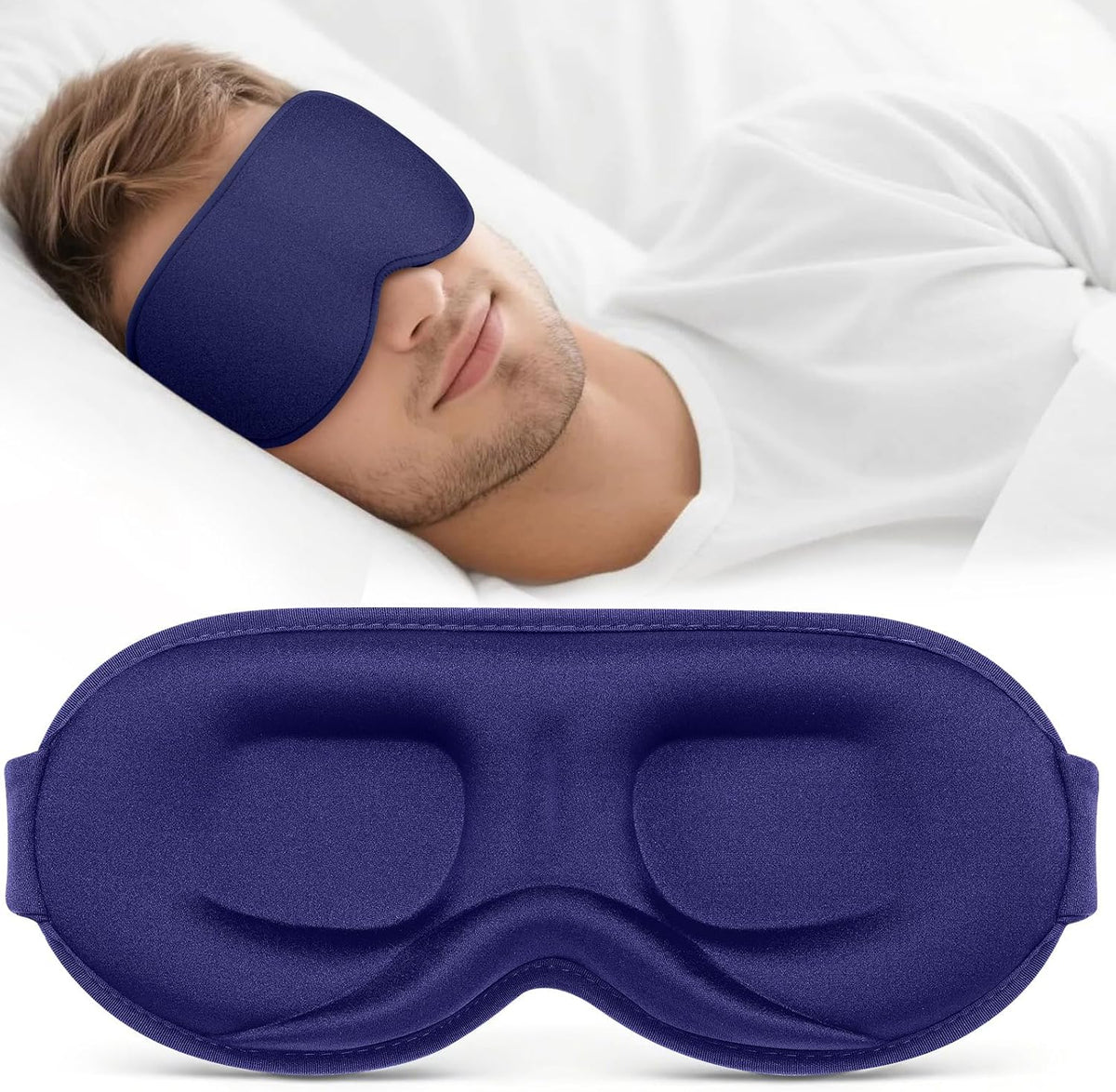 ® Sleep Mask for Men Women - 100% Blackout Eye Masks for Sleep - 3D Soft Sleeping Mask for Side Sleepers - Zero Pressure Lash Extensions Eye Cover Shade for Airplane Travel Essentials, Black
