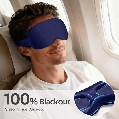 ® Sleep Mask for Men Women - 100% Blackout Eye Masks for Sleep - 3D Soft Sleeping Mask for Side Sleepers - Zero Pressure Lash Extensions Eye Cover Shade for Airplane Travel Essentials, Black