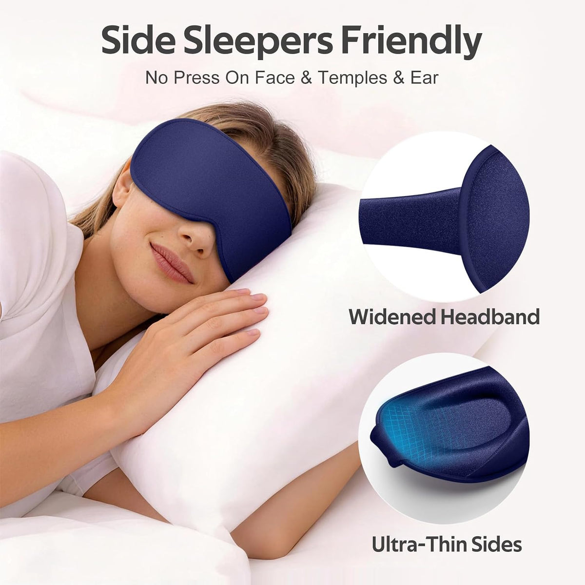 ® Sleep Mask for Men Women - 100% Blackout Eye Masks for Sleep - 3D Soft Sleeping Mask for Side Sleepers - Zero Pressure Lash Extensions Eye Cover Shade for Airplane Travel Essentials, Black