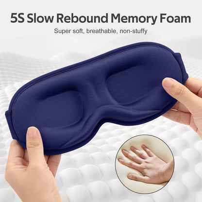® Sleep Mask for Men Women - 100% Blackout Eye Masks for Sleep - 3D Soft Sleeping Mask for Side Sleepers - Zero Pressure Lash Extensions Eye Cover Shade for Airplane Travel Essentials, Black