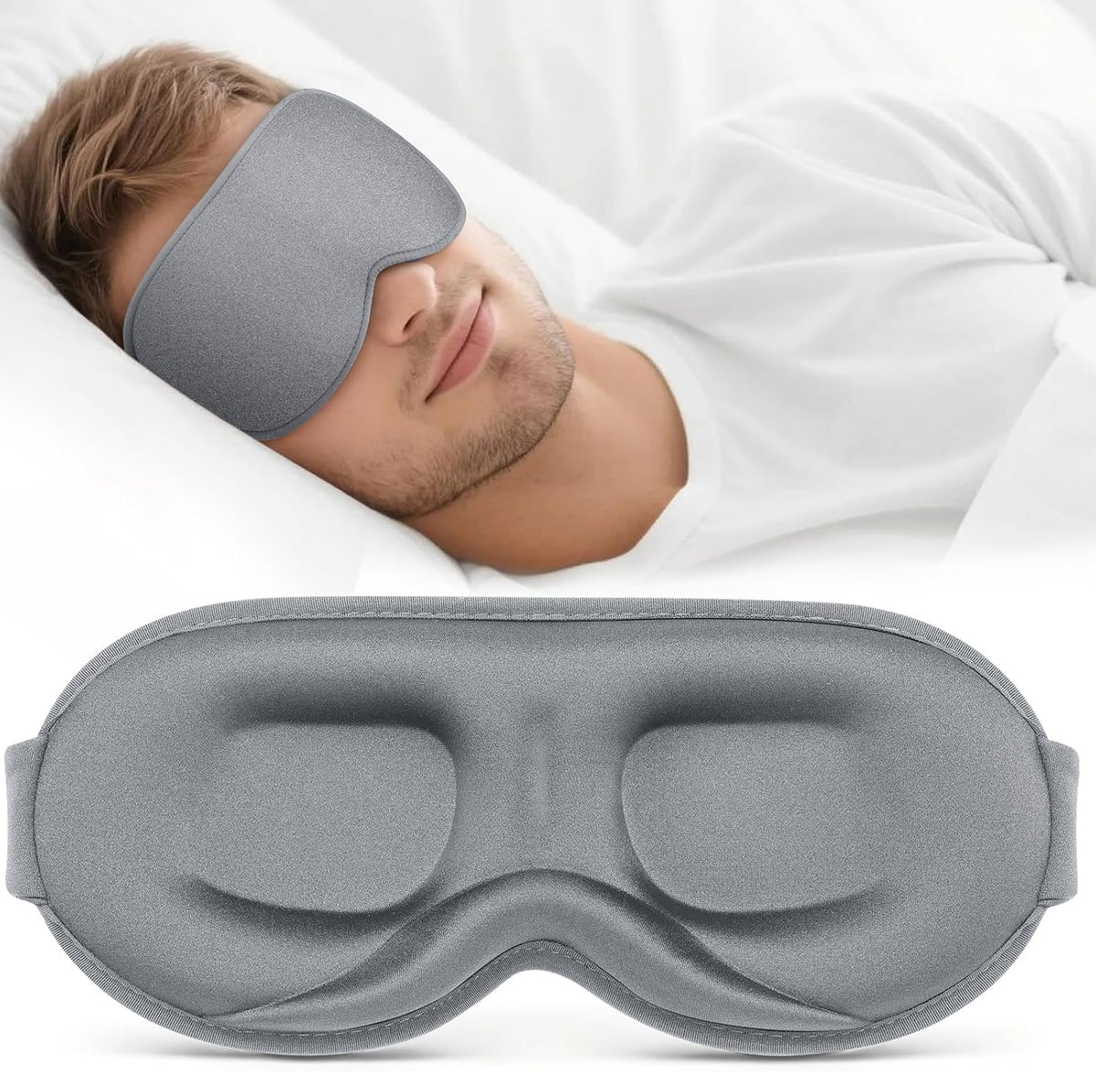 ® Sleep Mask for Men Women - 100% Blackout Eye Masks for Sleep - 3D Soft Sleeping Mask for Side Sleepers - Zero Pressure Lash Extensions Eye Cover Shade for Airplane Travel Essentials, Black