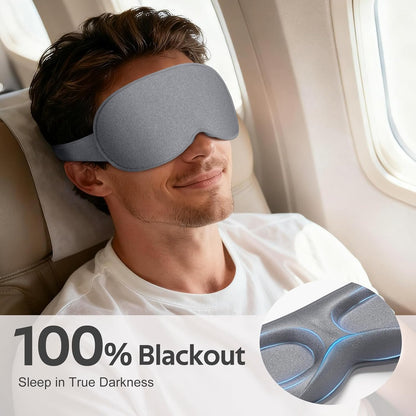 ® Sleep Mask for Men Women - 100% Blackout Eye Masks for Sleep - 3D Soft Sleeping Mask for Side Sleepers - Zero Pressure Lash Extensions Eye Cover Shade for Airplane Travel Essentials, Black