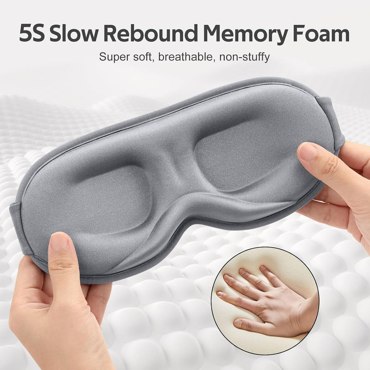 ® Sleep Mask for Men Women - 100% Blackout Eye Masks for Sleep - 3D Soft Sleeping Mask for Side Sleepers - Zero Pressure Lash Extensions Eye Cover Shade for Airplane Travel Essentials, Black