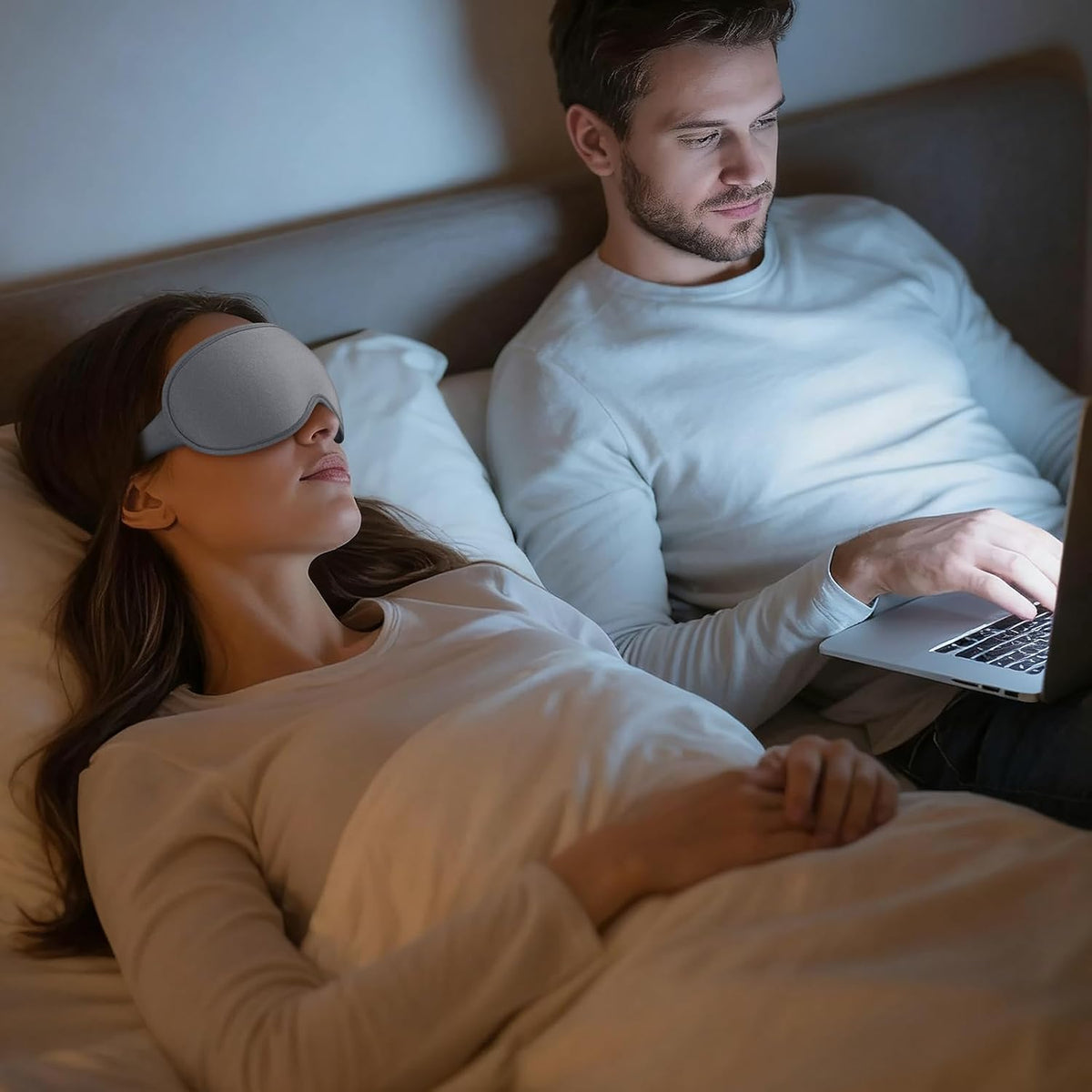 ® Sleep Mask for Men Women - 100% Blackout Eye Masks for Sleep - 3D Soft Sleeping Mask for Side Sleepers - Zero Pressure Lash Extensions Eye Cover Shade for Airplane Travel Essentials, Black