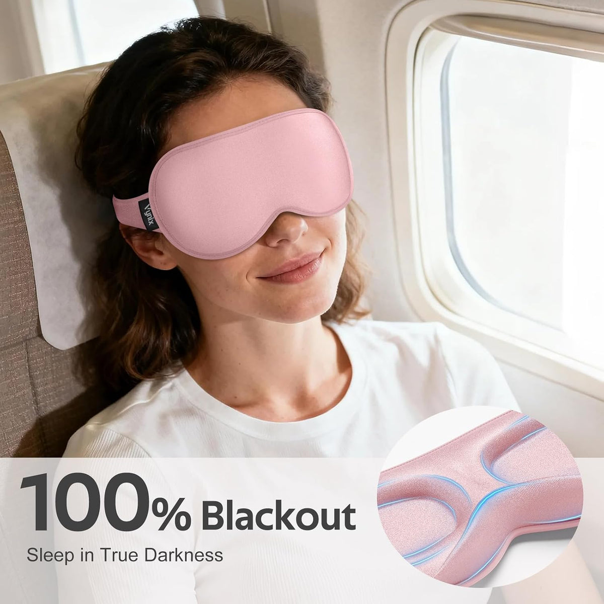 ® Sleep Mask for Men Women - 100% Blackout Eye Masks for Sleep - 3D Soft Sleeping Mask for Side Sleepers - Zero Pressure Lash Extensions Eye Cover Shade for Airplane Travel Essentials, Black