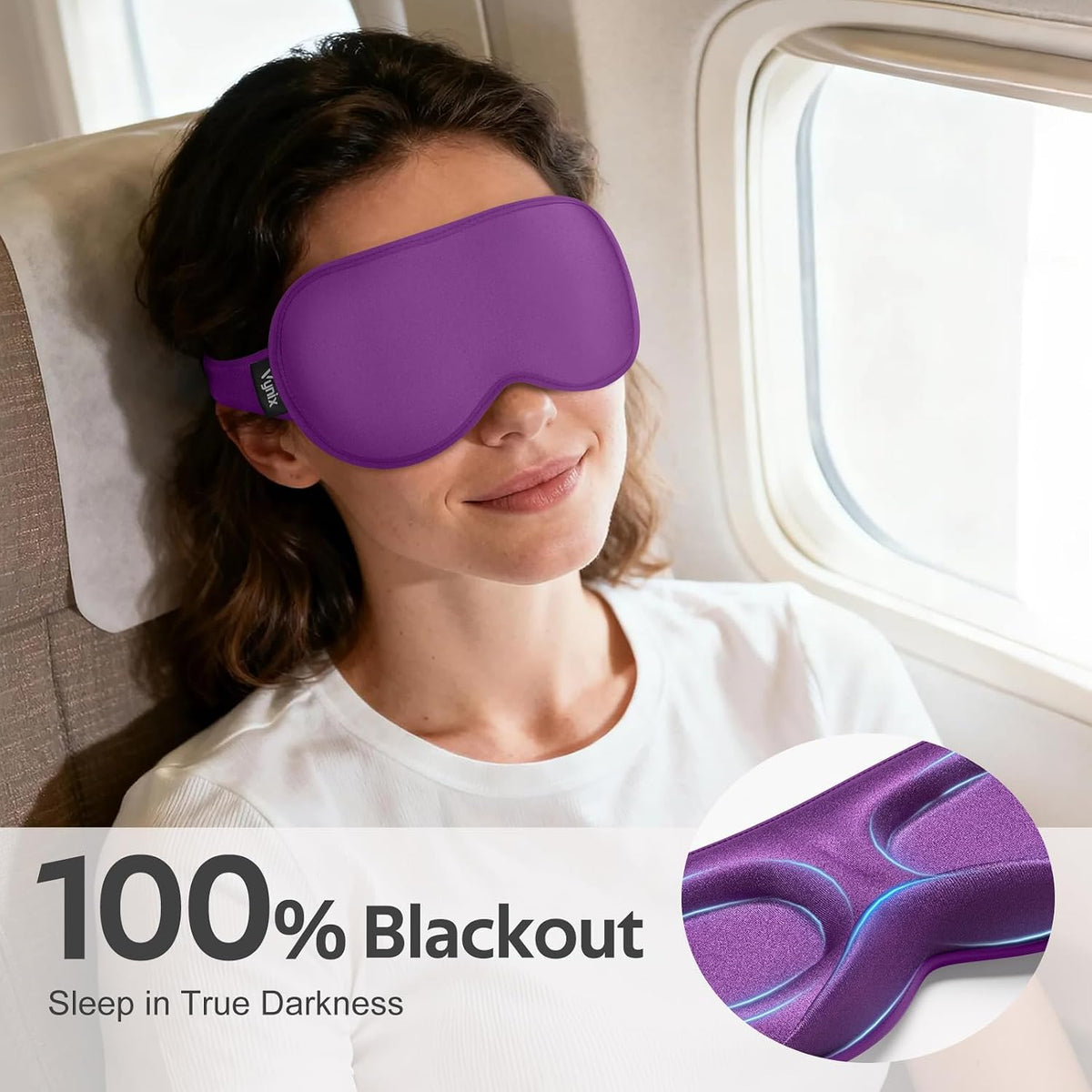 ® Sleep Mask for Men Women - 100% Blackout Eye Masks for Sleep - 3D Soft Sleeping Mask for Side Sleepers - Zero Pressure Lash Extensions Eye Cover Shade for Airplane Travel Essentials, Black