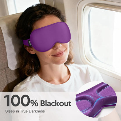 ® Sleep Mask for Men Women - 100% Blackout Eye Masks for Sleep - 3D Soft Sleeping Mask for Side Sleepers - Zero Pressure Lash Extensions Eye Cover Shade for Airplane Travel Essentials, Black