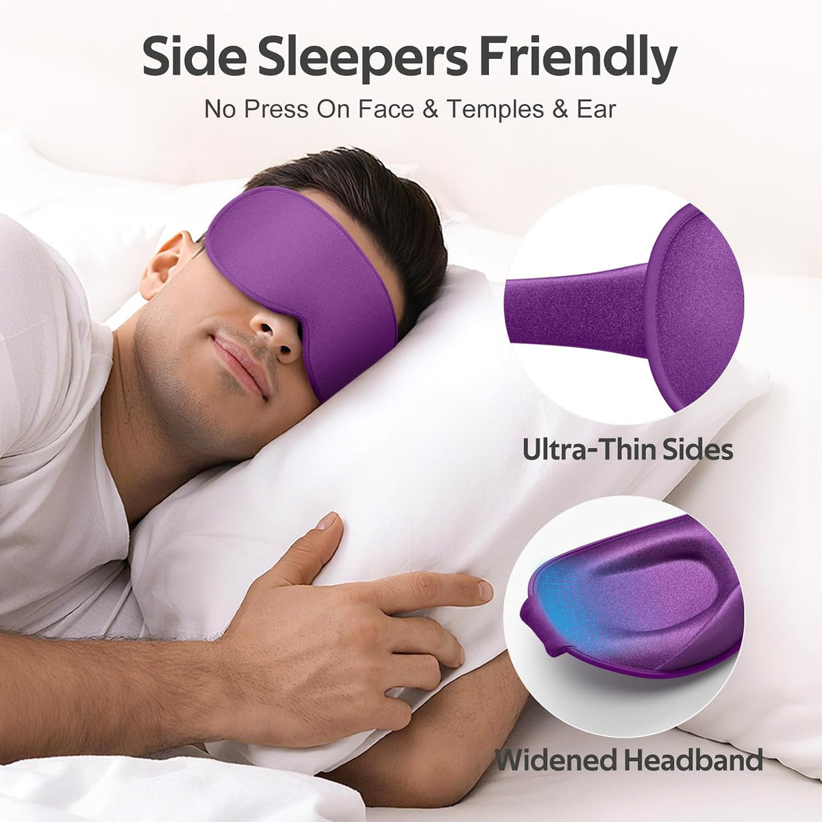 ® Sleep Mask for Men Women - 100% Blackout Eye Masks for Sleep - 3D Soft Sleeping Mask for Side Sleepers - Zero Pressure Lash Extensions Eye Cover Shade for Airplane Travel Essentials, Black