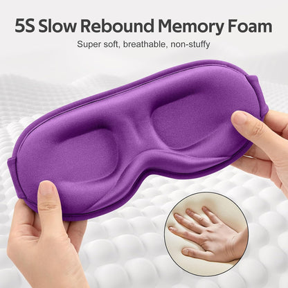 ® Sleep Mask for Men Women - 100% Blackout Eye Masks for Sleep - 3D Soft Sleeping Mask for Side Sleepers - Zero Pressure Lash Extensions Eye Cover Shade for Airplane Travel Essentials, Black