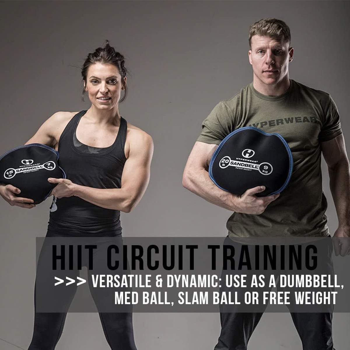 HYPERWEAR SandBell® Soft Sandbag Weight (2–50 lbs) – Pre-Filled with Clean USA Sand, Safe Soft Weight for Strength Training, HIIT, Functional Fitness, Rucking & Home Workouts