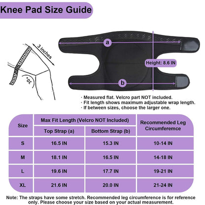 Men/Women Knee Pads for Gardening, Adjustable Straps, Black L,1 Pair