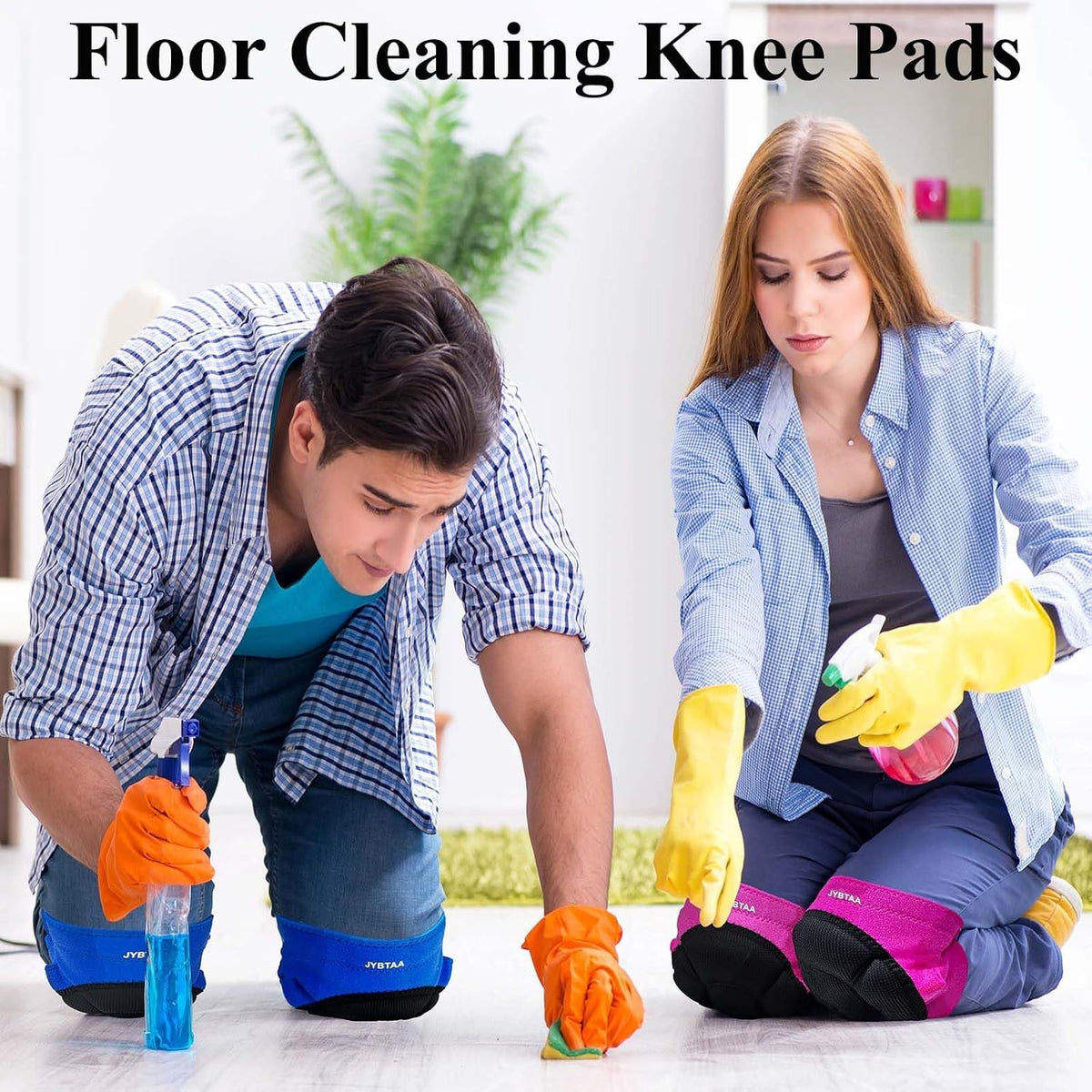 Men/Women Knee Pads for Gardening, Adjustable Straps, Black L,1 Pair