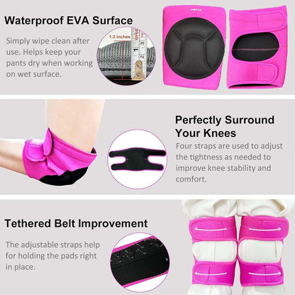 Men/Women Knee Pads for Gardening, Adjustable Straps, Black L,1 Pair