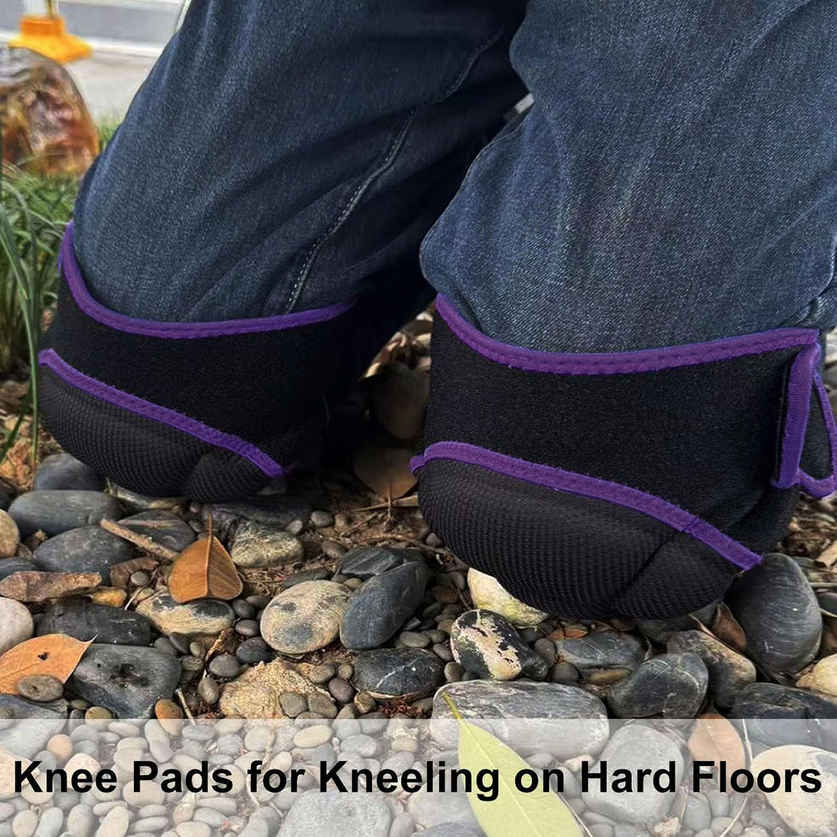 Men/Women Knee Pads for Gardening, Adjustable Straps, Black L,1 Pair