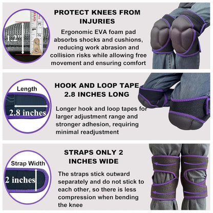 Men/Women Knee Pads for Gardening, Adjustable Straps, Black L,1 Pair