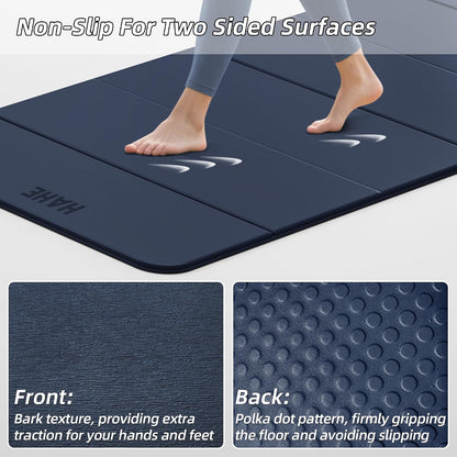 Foldable Yoga Mat 74"Lx32"Wx1/3"Thick, Folding Exercise Mats