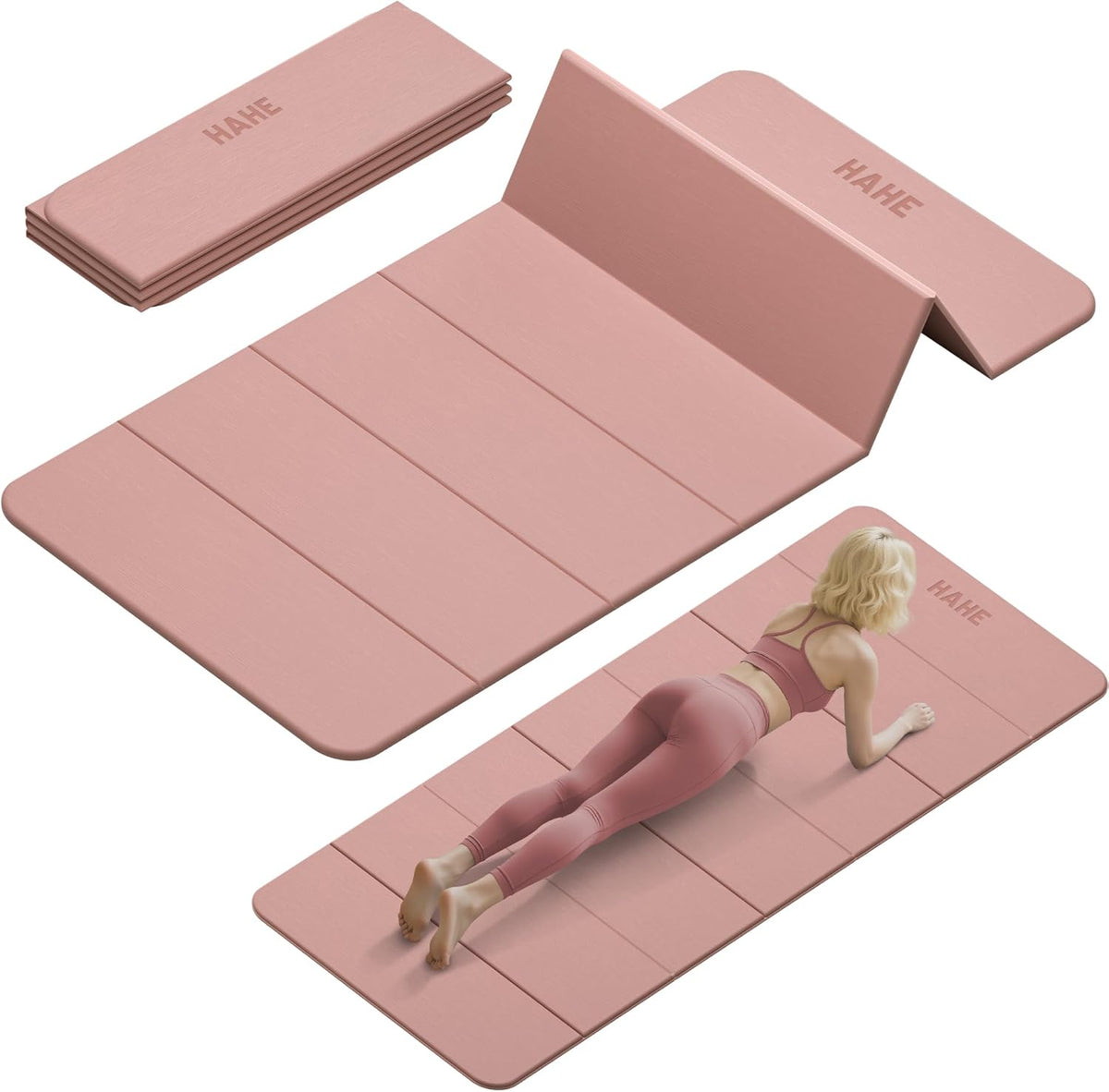 Foldable Yoga Mat 74"Lx32"Wx1/3"Thick, Folding Exercise Mats