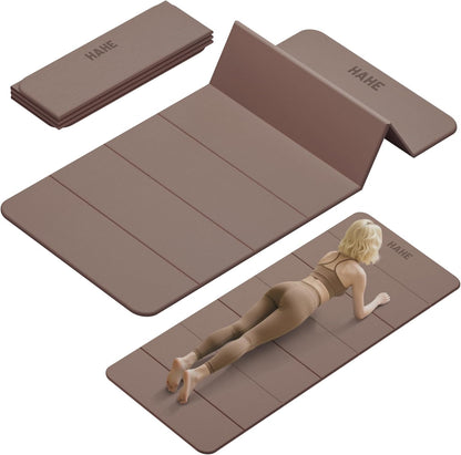 Foldable Yoga Mat 74"Lx32"Wx1/3"Thick, Folding Exercise Mats