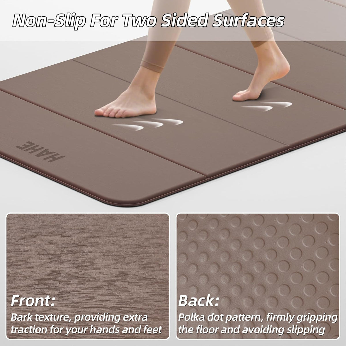 Foldable Yoga Mat 74"Lx32"Wx1/3"Thick, Folding Exercise Mats