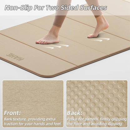 Foldable Yoga Mat 74"Lx32"Wx1/3"Thick, Folding Exercise Mats