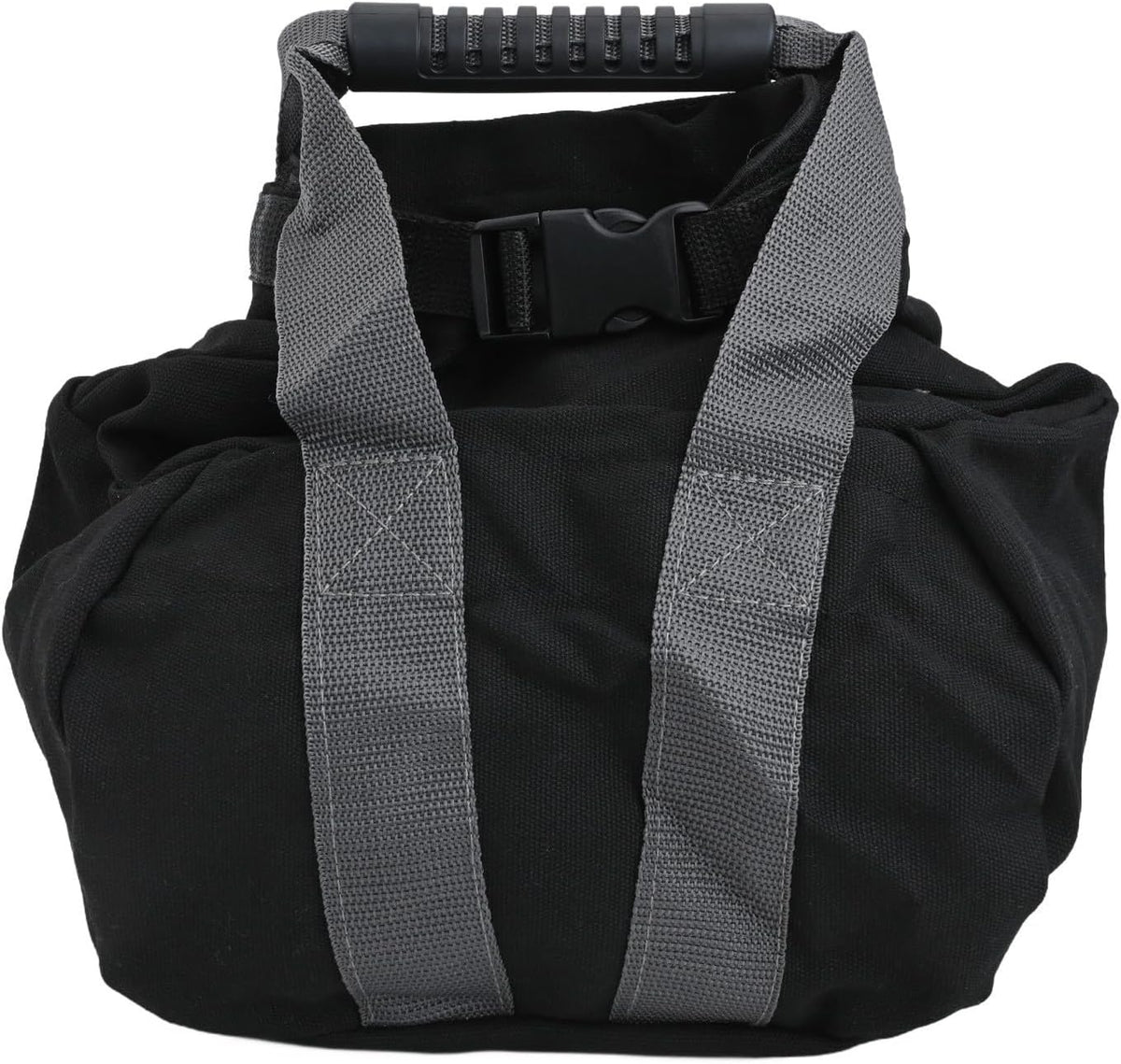 Adjustable Canvas Kettlebell Sandbag with Comfortable Ergonomic Handle for Strength Training, Home Workout, Yoga Exercise, Weight Adjustable 0-35 lbs, Empty Black Bag, 10x9.8x6.7 in