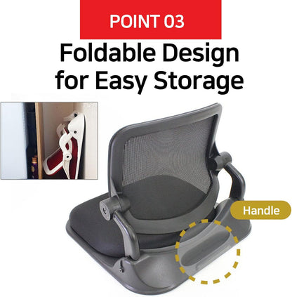 Patented Floor Chair with Back Support - Foldable Orthopedic Floor Chair for Adults/Children - Japanese Legless Seat for Meditation, TV, Pelvic Adjustment - Recliner with Back Support (Gray)